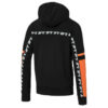 Sudadera con capucha y media cremallera con bloques de color «Negro, naranja y blanco»