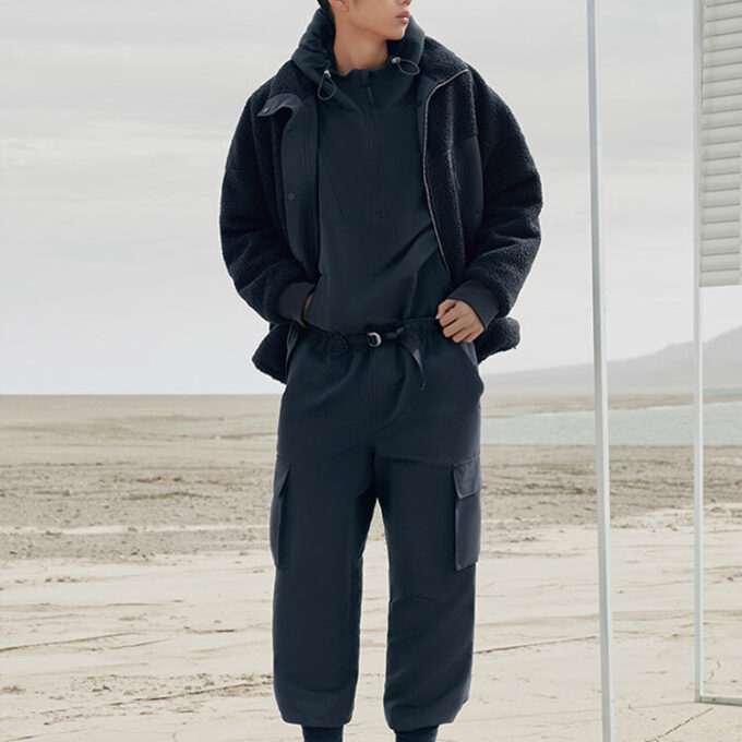 Sudadera con capucha y media cremallera MMQ «Azul marino»