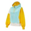 Sudadera con capucha y paneles (mujeres) «Azul, amarillo y blanco»