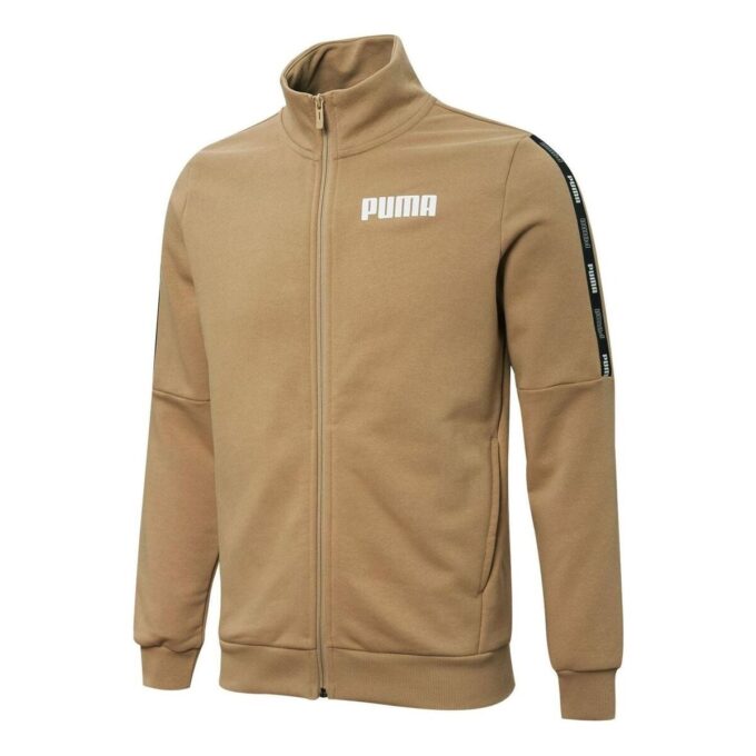 Sudadera con cremallera completa de felpa francesa Tape «Marrón»