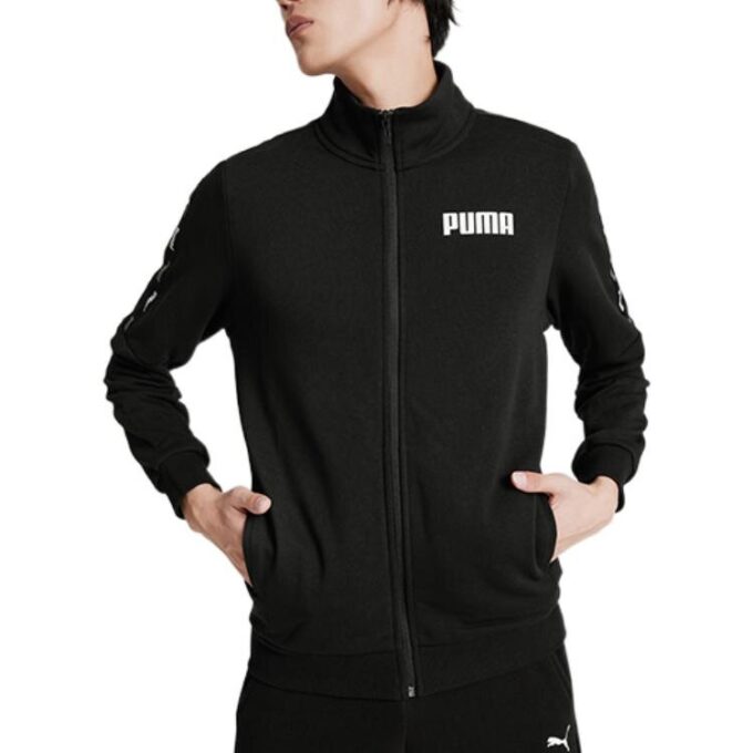 Sudadera con cremallera completa de felpa francesa Tape «Negra»
