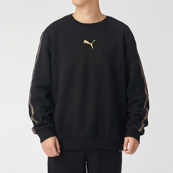Sudadera con cuello redondo Metallic Nights «Negro Dorado»
