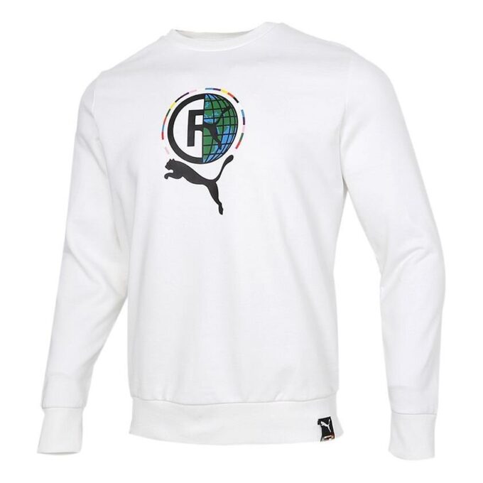 Sudadera con cuello redondo y estampado de juego «Blanco, negro y verde»