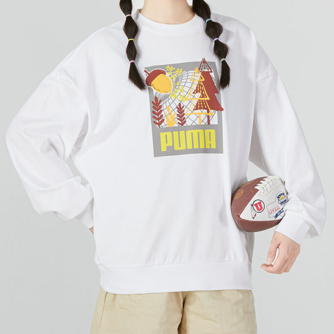 Sudadera con cuello redondo y mangas abullonadas FF (WMNS) «Blanca»