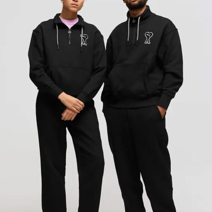 Sudadera con media cremallera PUMA x Ami «Negra»