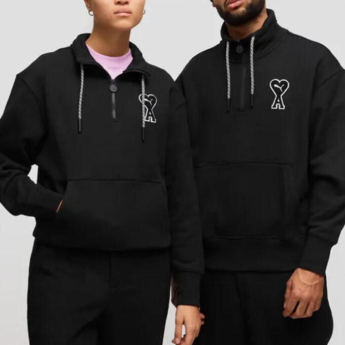 Sudadera con media cremallera PUMA x Ami «Negra»