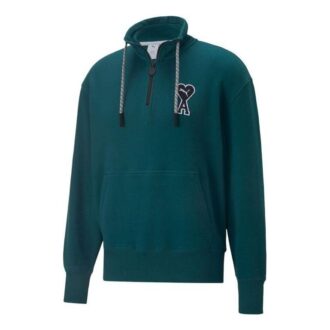 Sudadera con media cremallera PUMA x Ami «Verde»