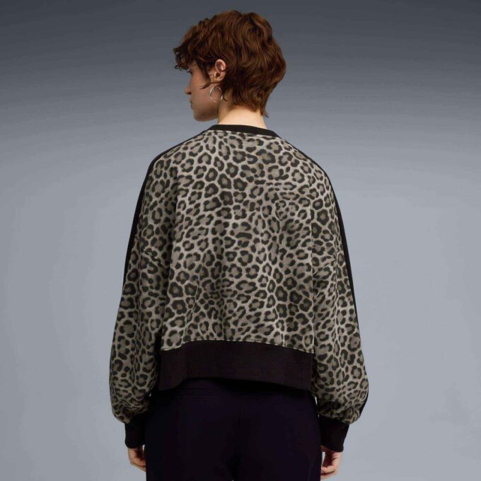 Sudadera de cuello redondo con estampado animal T7 Leopard Luxe para mujer