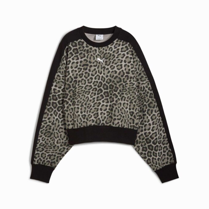 Sudadera de cuello redondo con estampado animal T7 Leopard Luxe para mujer