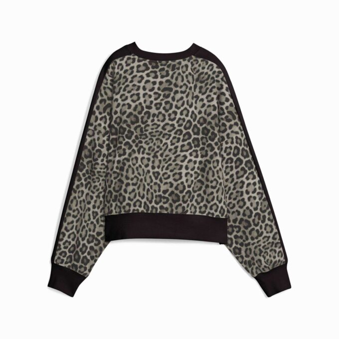 Sudadera de cuello redondo con estampado animal T7 Leopard Luxe para mujer