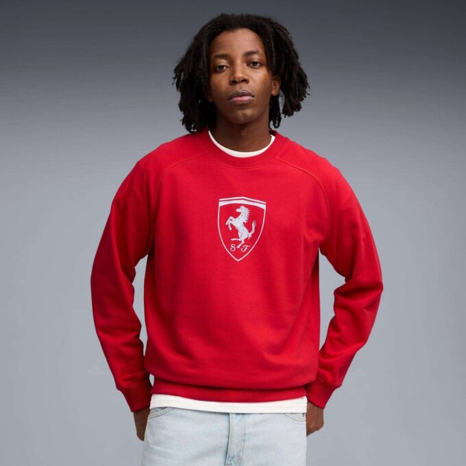 Sudadera de cuello redondo de la Scuderia Ferrari para hombre Motorsport Sudadera de cuello redondo de la Scuderia Ferrari para hombre Motorsport