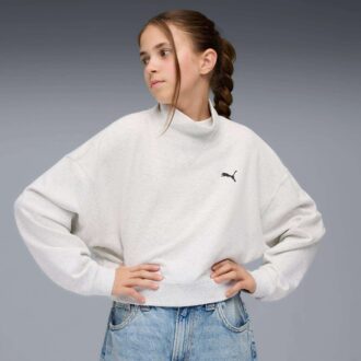 Sudadera de cuello redondo para niños grandes con elementos esenciales de armario
