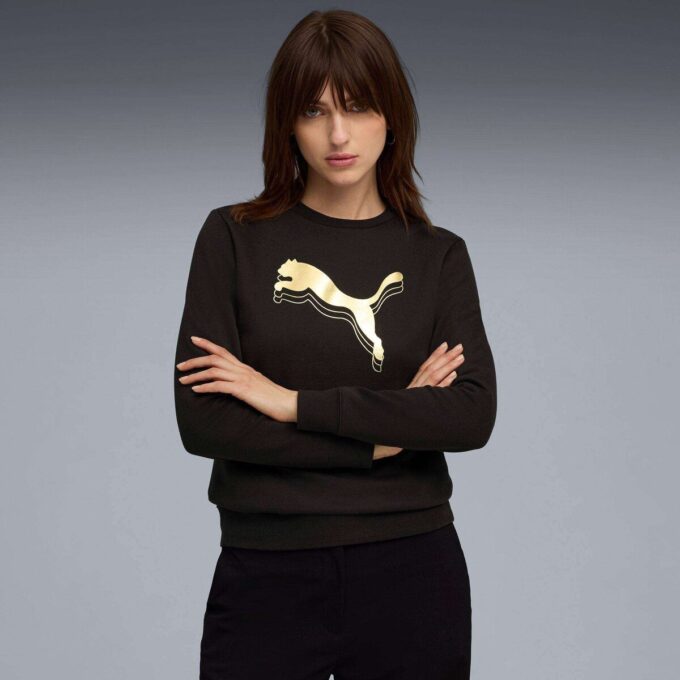 Sudadera Essentials Metallic con cuello redondo para mujer Sudadera Essentials Metallic con cuello redondo para mujer