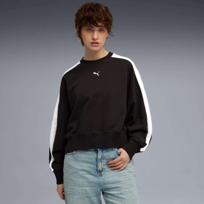 Sudadera extragrande con cuello redondo para mujer T7 Sudadera extragrande con cuello redondo para mujer T7