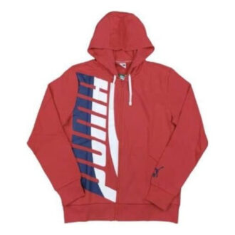 Sudadera informal con capucha y cremallera «Rojo, blanco y azul»