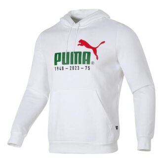 Sudadera informal con capucha y logo estampado «Blanco, verde y rojo»