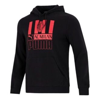 Sudadera negra con capucha del AC Milan Football «Black»