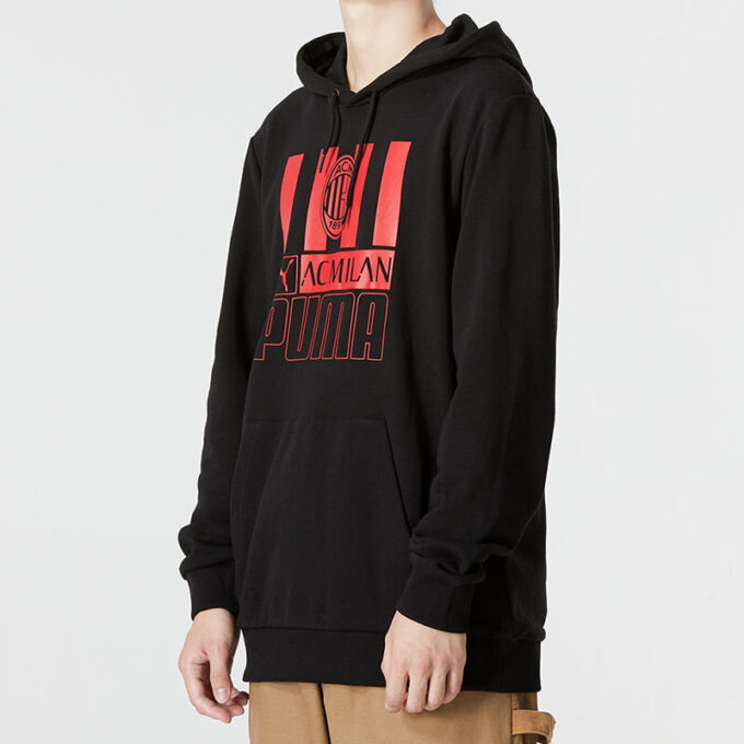 Sudadera negra con capucha del AC Milan Football «Black»