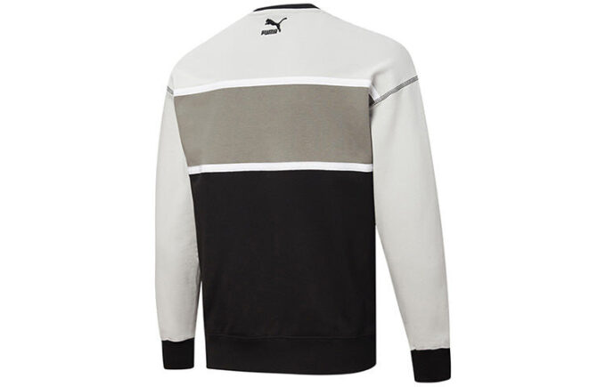 Sudadera retro de corte regular «Negro, blanco y gris»