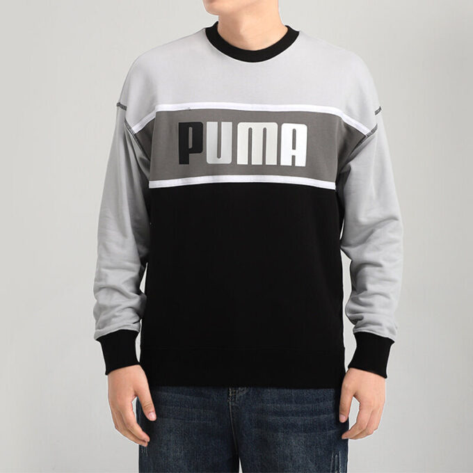 Sudadera retro de corte regular «Negro, blanco y gris»