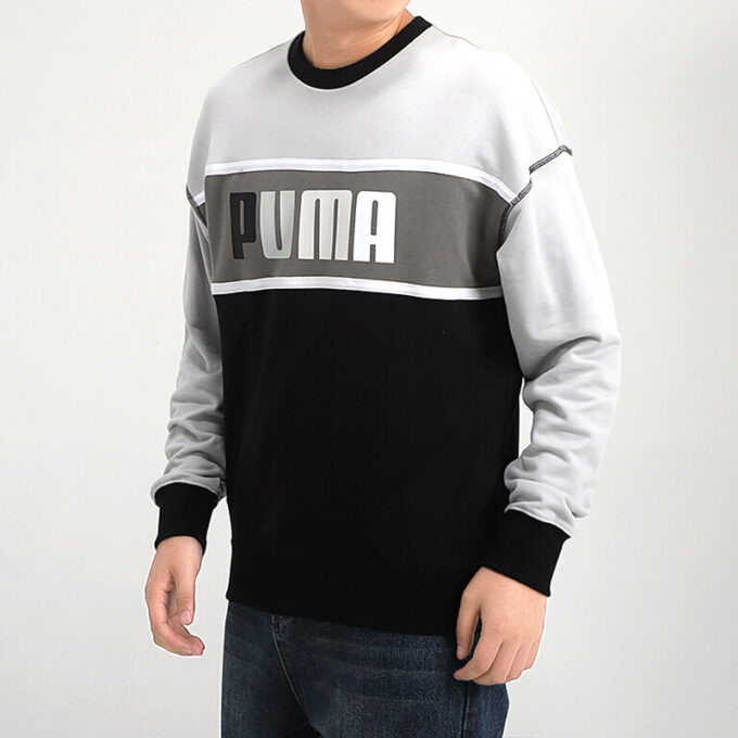 Sudadera retro de corte regular «Negro, blanco y gris»