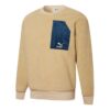 Sudadera retro de sherpa con cuello redondo «Marrón»