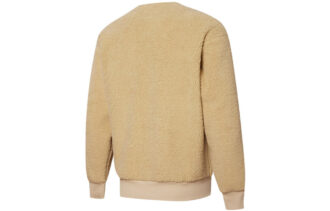 Sudadera retro de sherpa con cuello redondo «Marrón»
