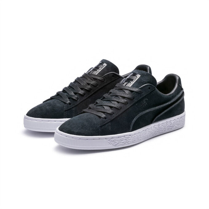Suede Classic «Costuras expuestas – Negro y blanco»