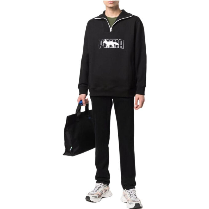 Suéter con media cremallera PUMA x Maison Kitsun «Negro y blanco»