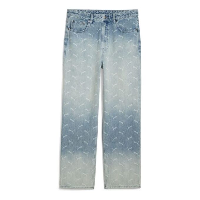 Vaqueros de mezclilla con monograma láser PUMA x A$AP ROCKY «Faded Denim AOP»
