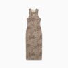 Vestido ajustado con estampado animal de leopardo de lujo para mujer