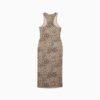 Vestido ajustado con estampado animal de leopardo de lujo para mujer