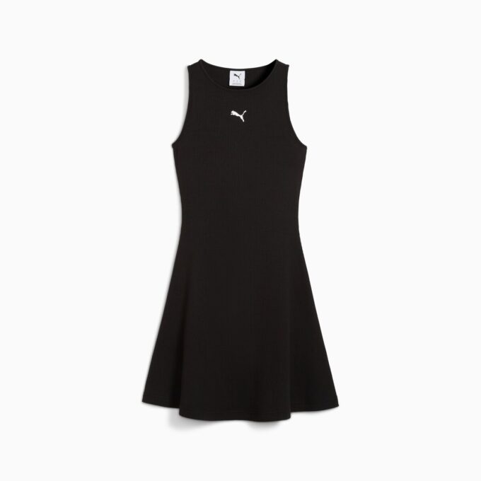 Vestido de canalé para mujer, básico de armario