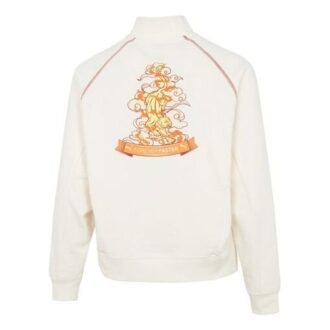 (WMNS) Camiseta de cuello redondo con media cremallera Das CC Graphic «Blanca»