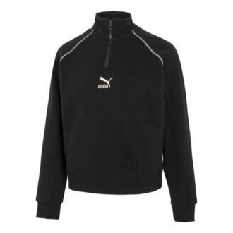 (WMNS) Camiseta de cuello redondo con media cremallera Das CC Graphic «Negro»