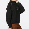 (WMNS) Camiseta de cuello redondo con media cremallera Das CC Graphic «Negro»