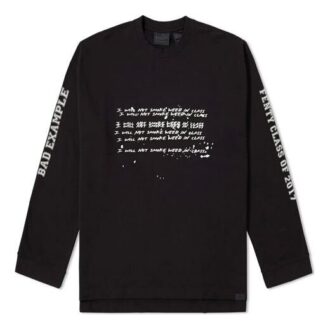 (WMNS) Camiseta de manga larga con cuello redondo Fenty de Rihanna «Negro»