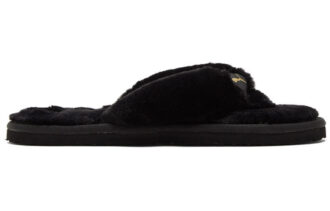 (WMNS) Chanclas Fluff «Equipo Negro Dorado»