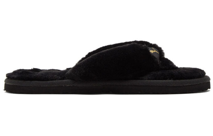 (WMNS) Chanclas Fluff «Equipo Negro Dorado»