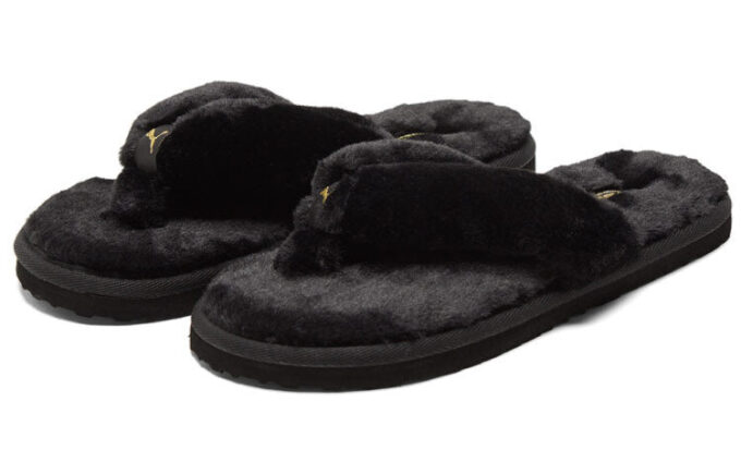 (WMNS) Chanclas Fluff «Equipo Negro Dorado»
