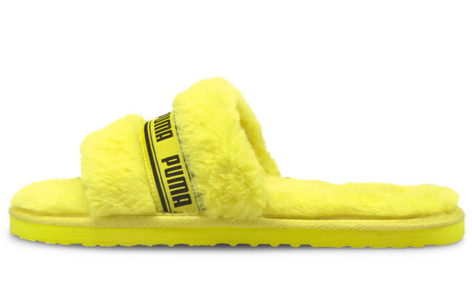 (WMNS) Diapositivas Fluff «Amarillo Fluo»