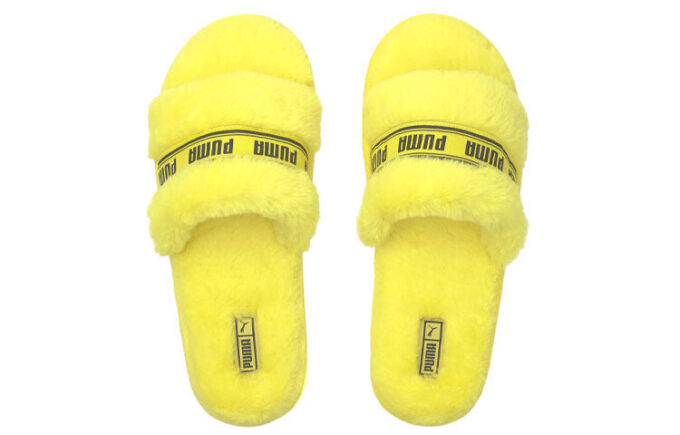 (WMNS) Diapositivas Fluff «Amarillo Fluo»