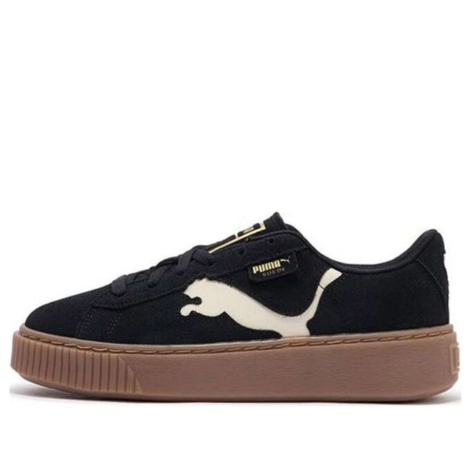 (WMNS) Plataforma de gamuza con recorte «Negro Blanco Marrón»