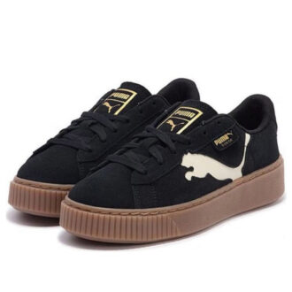 (WMNS) Plataforma de gamuza con recorte «Negro Blanco Marrón»