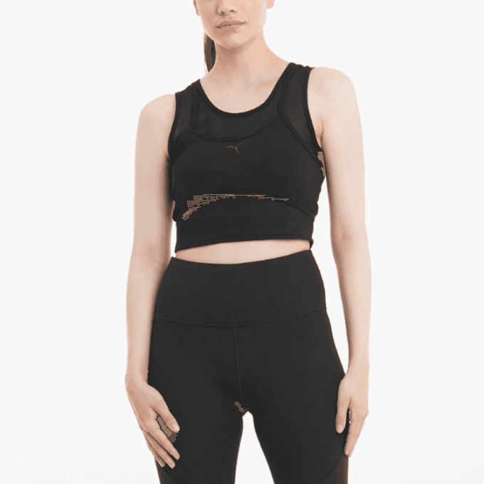 (WMNS) STUDIO Top corto en capas «Negro»