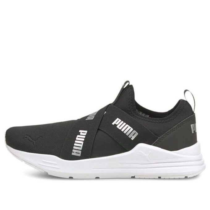 (WMNS) Zapatillas sin cordones con cable «Negro Plata»