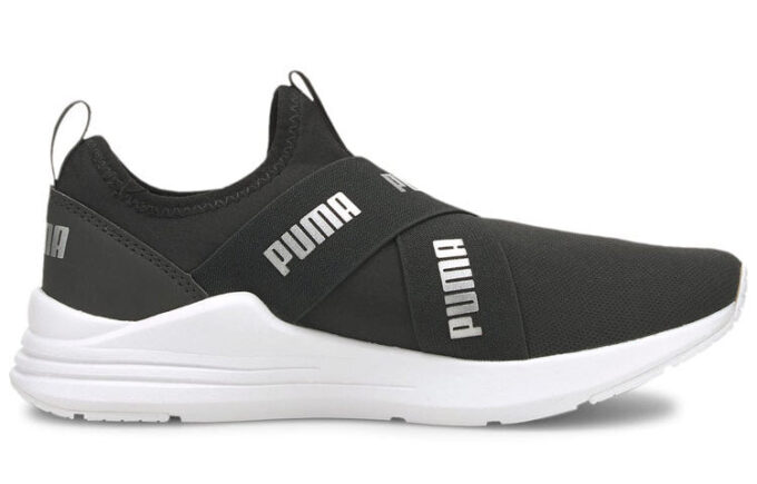 (WMNS) Zapatillas sin cordones con cable «Negro Plata»