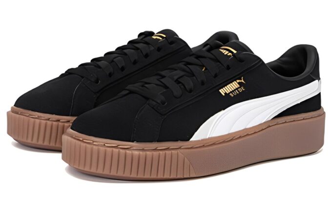 (WMNS) Zapatos de skate con plataforma «Negro, blanco y marrón»