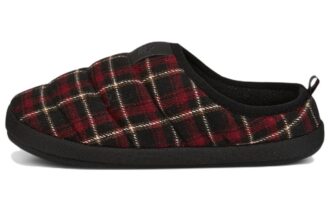 Zapatillas de franela sin cordones Scuff «Negro Rojo»