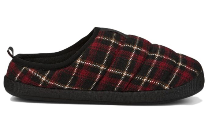 Zapatillas de franela sin cordones Scuff «Negro Rojo»